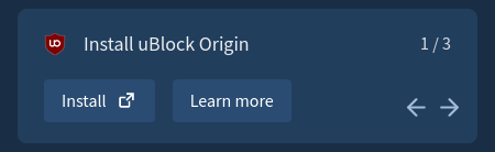 Mullvad extenstion showing install Ublock Origin