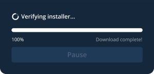 Verifying the update installer after downloading.